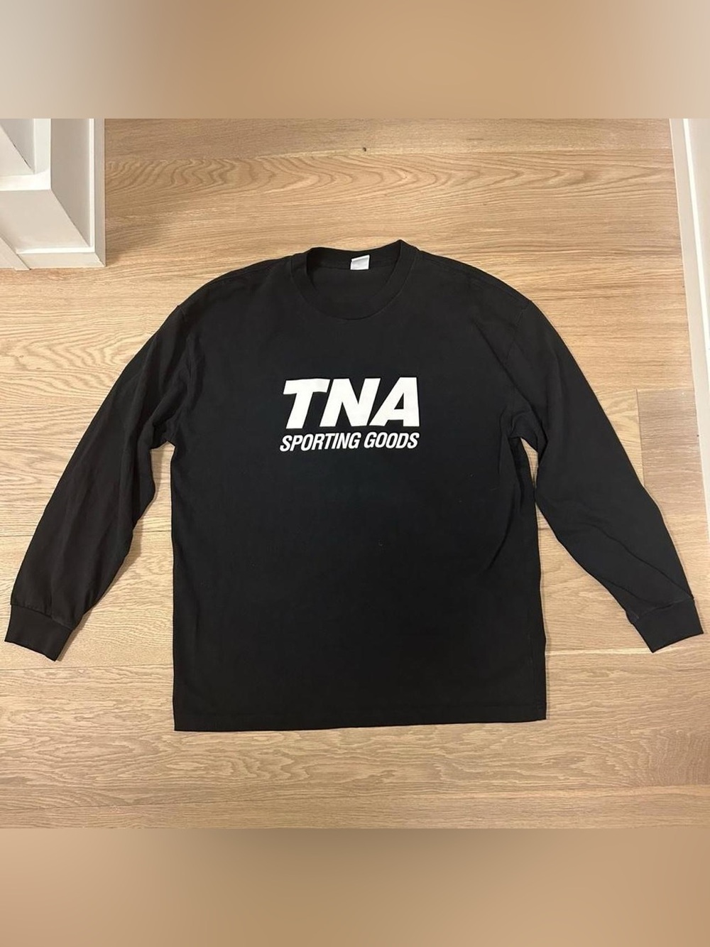 TNA Black Long Sleeve Shirt with White Logo